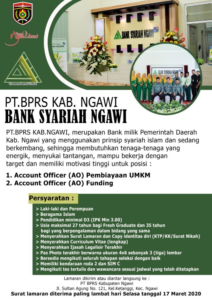 Lowongan Kerja Bank Syariah Kabupaten Ngawi Pemerintah Kabupaten Ngawi