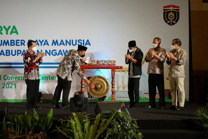 Bupati Ngawi, Buka Lokakarya Pembangunan Kapasitas SDM Menuju Desa Unggul Kabupaten Ngawi