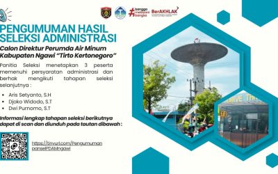 Pengumuman Hasil Seleksi Administrasi Calon Direktur Perumda Air Minum Kabupaten Ngawi “Tirto Kertonegoro”