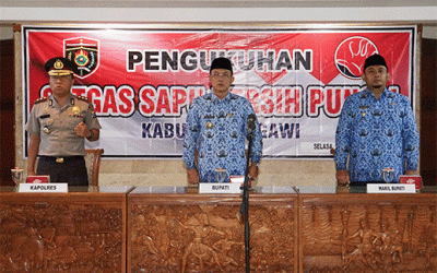 Budi Sulistyono Kukuhkan Satgas Saber Pungli Kabupaten Ngawi
