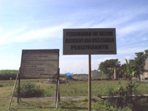 POL PP Ngawi Segel lahan pengembang bodong